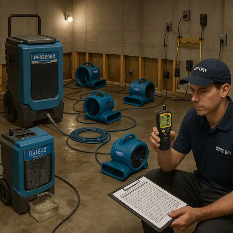 Structural Drying and Dehumidification process in Mono Vista, CA